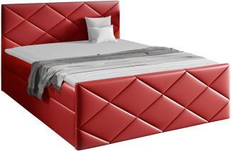 Mirjan24 Boxspringbett Alpiry, Rot, 180 x 200 cm, Kunstleder