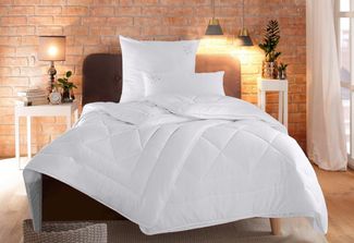 OTTO home Microfaserbettdecke + Kopfkissen Baca, 2-tlg. Bettdecke 135x200 oder155x220 cm mit Kissen 80x80 cm, Füllung: 6D-Hohlfaser (Bettdecke), Bezug: Microfaser, Set Bettdecke & Kissen Made in Germany, Sommer, Winter