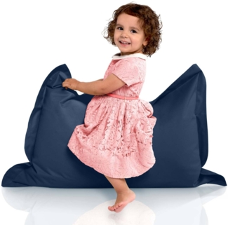 Green Bean® Kinder-Sitzsack 70x100 cm & 70 Liter EPS-Perlen Füllung - Indoor & Outdoor Bean Bag Sitzkissen - Dunkelblau