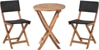 Bistro Set RIVAROTTA Akazienholz Braun Schwarz