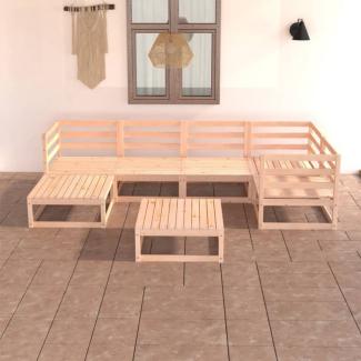 vidaXL 7-tlg. Garten-Lounge-Set Massivholz Kiefer 3075689