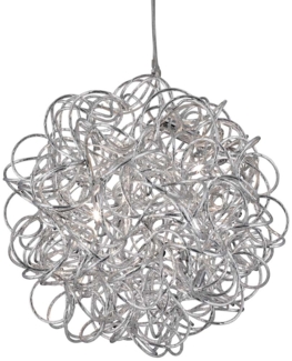 Scribble, 6Flammiger LED Pendelleuchte, Diamantgeschnittenes Aluminium