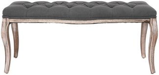 vidaXL Bank Leinen Massivholz 110x38x48 cm Dunkelgrau 245360