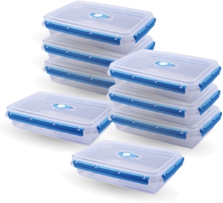 Frischhaltedosen für Lebensmittel ( 2 L ) - 8er Pack "Blau" - Vorratsdose luftdicht, Aufbewahrungsbox Meal Prep Box, Brotdose, BPA Frei