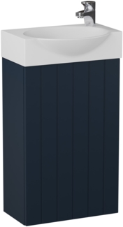 BADEDU IMPERO Gäste WC Waschtisch Set 40 cm breit, Blau, Waschbecken Keramik Weiß