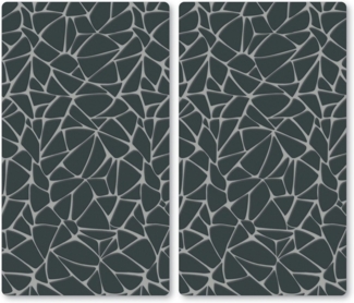 KESPER | Glasschneideplatte/Herdabeckplatte/Buffetplatte, Material: ESG-Sicherheitsglas, Maße: 50 x 28,5 cm, Stärke: 0,4 cm, Fußhöhe: 3 mm, Motivfolie: Mosaik Grau | 37535 13