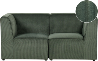 2-Sitzer Sofa Cord dunkelgrün LEMVIG