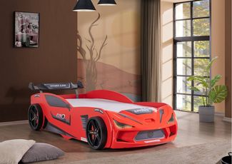 Autobett Kinderbett "Rio II" 90x200 Carbon mit LED Leuchte inkl. Lattenrost