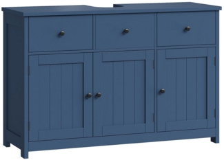 Homfa Waschbeckenunterschrank Unterschrank Badezimmerschrank mit 2 Schubladen und 3 Türen, Breite 100 cm, freistehend