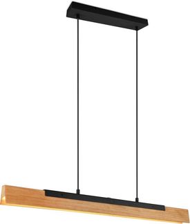 LED Pendelleuchte KERALA dimmbar Holzbrett naturbelassen, Breite 90cm