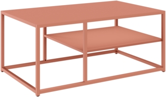 skølm 'Skadi' Metall-Couchtisch mit zwei Ablagen, terrakotta