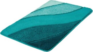 Kleine Wolke Badematte Serenade, Höhe 20 mm, rutschhemmend beschichtet, fußbodenheizungsgeeignet, Kunstfaser, rechteckig, Badteppich, Wellen Design, Farbverlauf, Hoch-Tief Effekt, waschbar