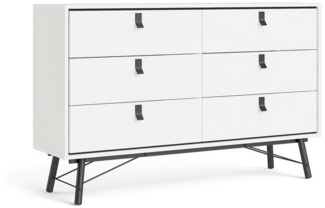 ebuy24 Kommode Rye Kommode breit 6 Schubladen mattweiss.