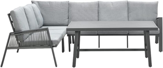 Garden Impressions ANDREA Rope Ecklounge Gartenmöbel Gruppe links grau Ecke&Tisch