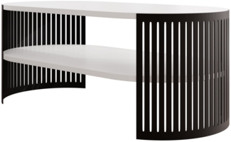 Couchtisch Fahugin Oval I (Farbe: Schwarz / Arktisches Weiß)