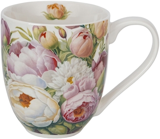 DUO FLOWERS CLASSIC XXL Becher 1000 ml PEONIES (Pfingstrosen) New Bone China Porzellan