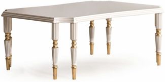Casa Padrino Luxus Barock Couchtisch Creme / Gold 110 cm - Barock Wohnzimmer Möbel