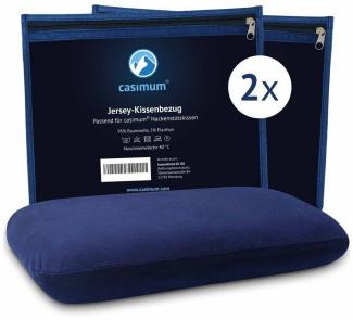 casimum Kissenbezug Comfort BLAU, Passend für Nackenstützkissen 70x40 cm, Doppelpack (2 Stk)