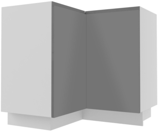 Kücheneckunterschrank AVELLINO 90x90cm 2-türig Einlegeboden grifflos Farbe wählbar AV-D12/90/polka