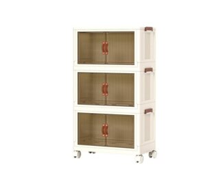 MULISOFT Organizer Stapelbare Aufbewahrungsbox Kunststoff mit Deckel Rädern 130/170/210L (3 St, Transparent Klappbox Ordnungsboxen Bewegliche Behälter), für Büro, Kinderzimmer, Küche, Wohnzimmer,Kleiderschrank,Umziehen