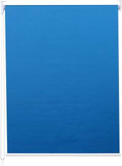 Rollo HWC-D52, Fensterrollo Seitenzugrollo Jalousie, 80x160 cm Sonnenschutz Verdunkelung blickdicht ~ blau