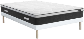 Vente-unique - Taschenfederkernmatratze-Bettgestell-Set - 160 x 200 cm - Hybridmatratze - Memory Schaum - Stärke 25 cm - ASTRIA von YSMÉE