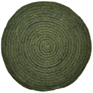 Marrakesch Orient & Mediterran Interior Teppich Ethno Boho Deko Jute Teppich Abrila Rund 80cm Grün
