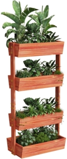 Vertikalbeet Hochbeet Tannenholz 4 Etagen Pflanzkübel Gemüsebeet Kräuterbeet