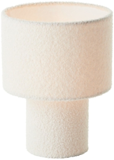 Lightbox Tischleuchte, ohne Leuchtmittel, Nachttischlampe, hochwertiger Teddy-Stoff, E27, 30 cm Höhe, beige