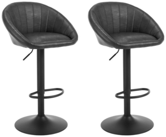 Woltu Barhocker (2 St), küchenhocker höhenverstellbar, Ergonomischer Stuhl, Kunstleder