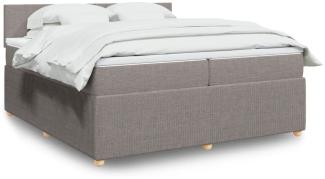 vidaXL Boxspringbett mit Matratze Taupe 200x200 cm Stoff 3289860