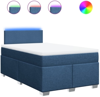 vidaXL Boxspringbett mit Matratze Blau 120x190 cm Stoff 3288126