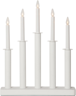 LED Lichterbogen ,Plate', 5-flammig, Holz und Metall, weiß