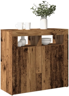 vidaXL Sideboard mit LED-Leuchten Altholz-Optik 80x35x75 cm 856361