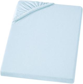 Carpe Sonno Feinjersey Bettlaken aus 100% Baumwolle, Hellblau, 140-160x220 cm