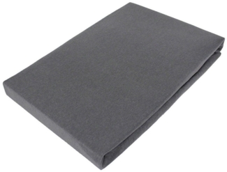 Casa Colori Spannbettlaken Jersey 90/140/180x200 cm Baumwolle Anthrazit Grau, Baumwolle, Gummizug: rundum, (1 Stück), 30er Steghöhe