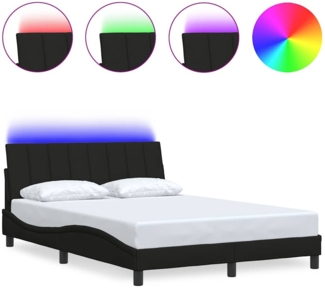 vidaXL Bettgestell ohne Matratze "Hanko" Schwarz 140x200 cm Stoff 3310463