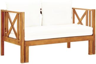 vidaXL 2-Sitzer-Gartenbank mit Kissen 122 cm Massivholz Akazie 310307