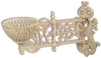 Casa Padrino Jugendstil Blumentopf Wandhalter Antik Cremefarben 24,2x61,5 cm - Garten & Terrassen Deko