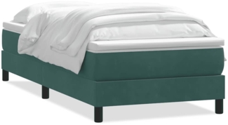 vidaXL Boxspringbett mit Matratze Dunkelgrün 80x210 cm Samt 3315900