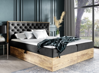 AX LIVING Boxspringbett 180x200 mit Bettkasten Clavio in Schwarz