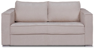 Vente-unique - Schlafsofa mit Matratze 4-Sitzer - Strukturstoff - Taupe - Liegefläche mit Lattenrost mit breiten Latten 160 cm - Matratze 22 cm - LORETO