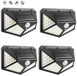 WILGOON LED Solarleuchte Solarlampen für Außen, Solarleuchte mit Bewegungsmelder Wasserdichte, LED fest integriert, 270 ° Vierseitige Beleuchtung- 2200mAh,100 LED Solarleuchte