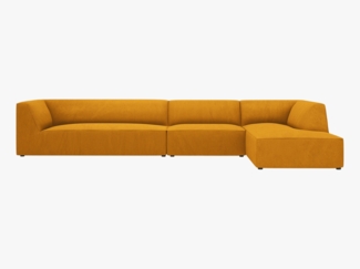 Micadoni Ecksofa Ruby 5-Sitzer Rechts Kord Scala Gelb