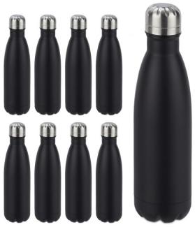 9 x Trinkflasche Edelstahl schwarz 10028161