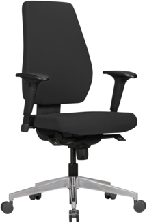 Bürostuhl DARIUS mit Stoff-Bezug in Schwarz, Design Schreibtisch-Stuhl mit Synchromechanik & Armlehnen, Drehstuhl Drehsessel ergonomisch 120 kg