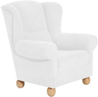 Ohrenbackensessel Kasha Bezug Veloursstoff Buche natur / creme 22266