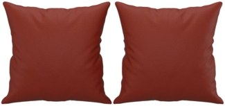 vidaXL Zierkissen 2 Stk. Weinrot 40x40 cm Kunstleder 349483