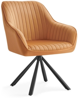 SONGMICS Esszimmerstuhl mit Armlehnen, Samt, 60 x 60 x 81,5 cm, Grün, Karamellbraun