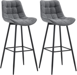 CLP 2er Set Barhocker Dartford,dunkelgrau Stoff